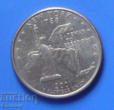 2001 1/4 Dollar USA New York P