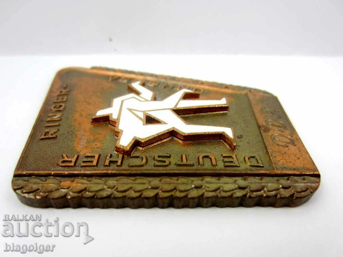 Παράδοση Αθλητισμός-Πλακέτα-Μετάλλιο-Ομοσπονδία Πάλης GDR-DDR