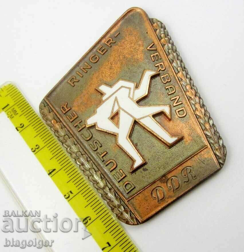 Αθλητισμός-Πλακέτα-Μετάλλιο-Ομοσπονδία Πάλης GDR-DDR - 5