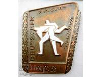 Αθλητισμός-Πλακέτα-Μετάλλιο-Ομοσπονδία Πάλης GDR-DDR