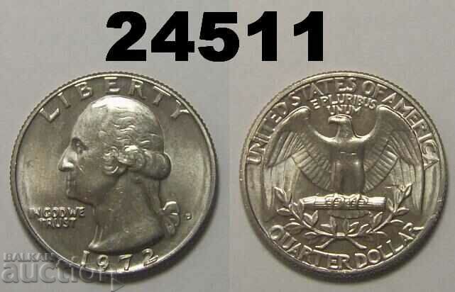 1/4 dolar american 1972 D UNC