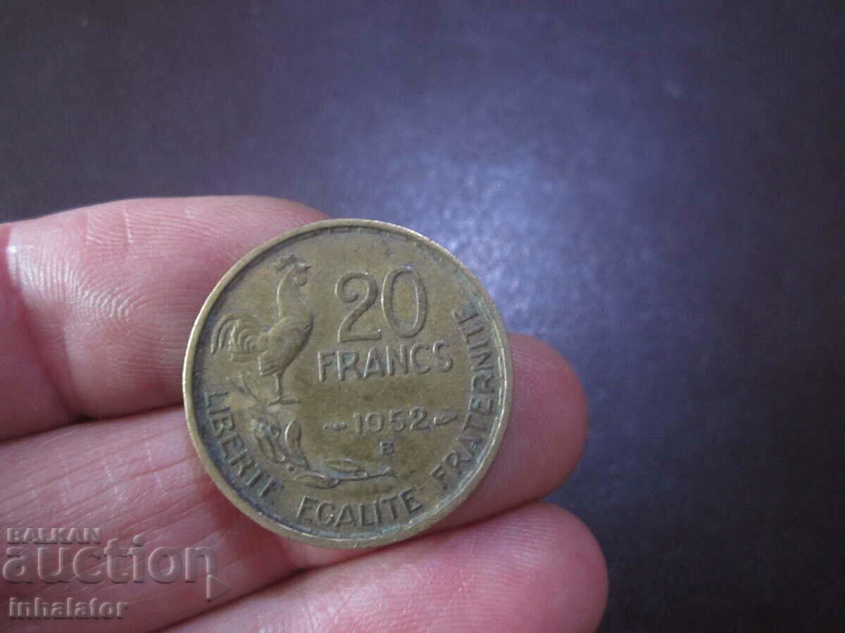 1952 20 franc letter B