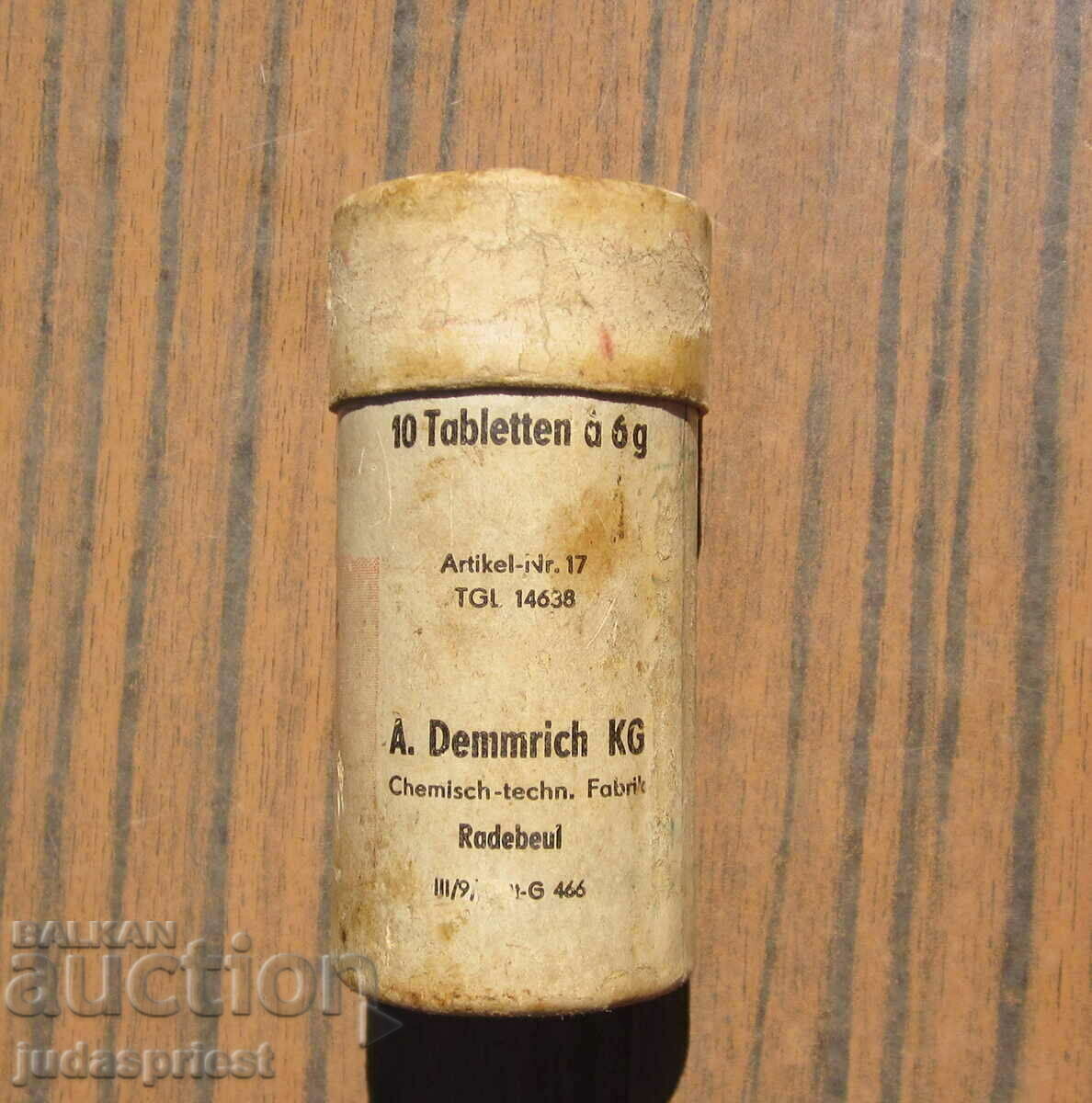 Δημοπρασία Β' Παγκόσμιος Πόλεμος Γερμανικό γερμανικό κουτί ξηρού αλκοολούχου ποτού Δημοπρασία Β' Παγκόσμιος Πόλεμος Γερμανικό γερμανικό κουτί ξηρού αλκοολούχου ποτού