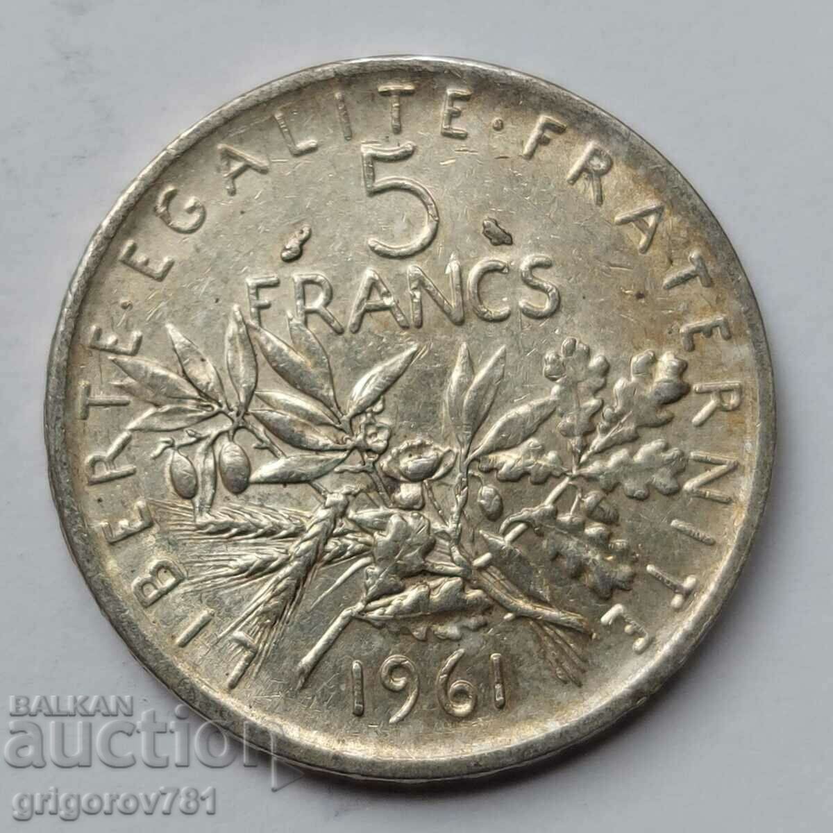 5 франка сребро Франция 1961 - сребърна монета #3