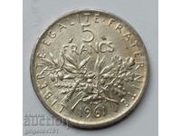 5 франка сребро Франция 1961 - сребърна монета #3