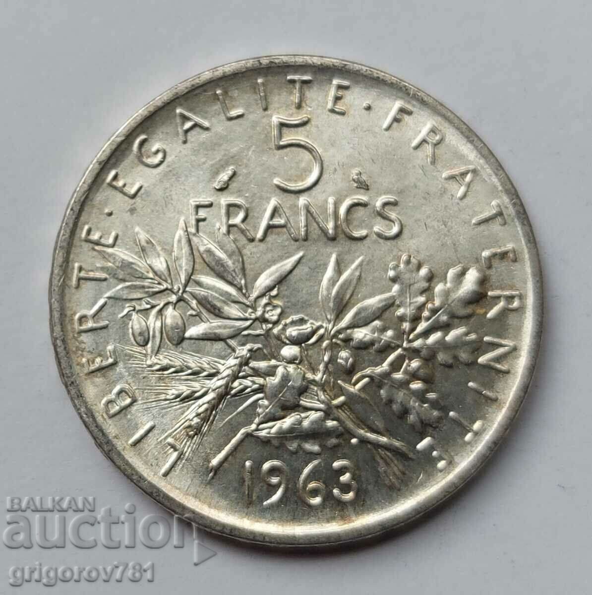 5 Franci Argint Franta 1963 - Moneda de argint #5