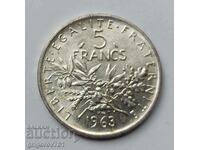 5 франка сребро Франция 1963 - сребърна монета #5