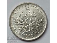 5 Φράγκα Ασήμι Γαλλία 1960 - Ασημένιο νόμισμα #9