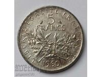 5 франка сребро Франция 1960 - сребърна монета #12