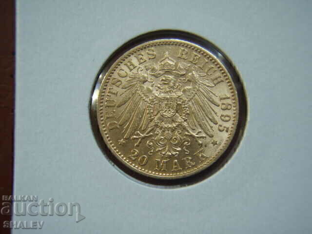 20 Mark 1895 Saxonia (Germania) Saksoniya/Germaniya - AU (aur) cu preț € 1144.89 | 2239.22 BGN