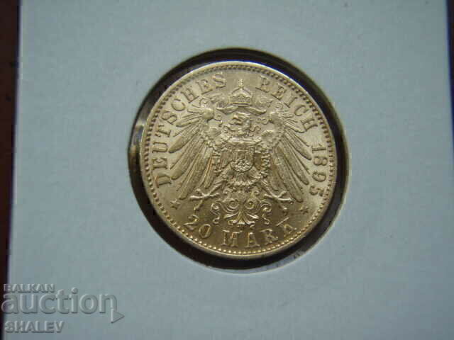 Livrarea 20 Mark 1895 Saxonia (Germania) Saksoniya/Germaniya - AU (aur)