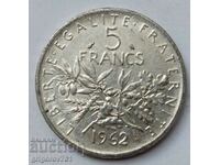 5 Francs Silver France 1962 - Silver Coin #14