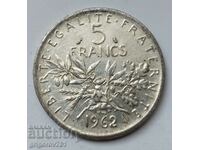 5 Francs Silver France 1962 - Silver Coin #15
