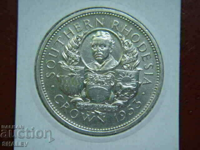 Auction 1 Crown 1953 Southern Rhodesia - AU/Unc Auction 1 Crown 1953 Southern Rhodesia - AU/Unc