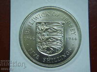 5 Shillings 1966 Jersey (5 шилинга Джърси) - Unc