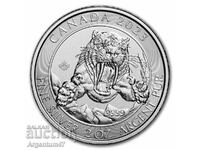 NEW!!! SILVER 2 OZ 2023 CANADA - SNAP TOOTH CAT