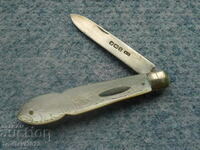 19th century Silver POCKET KNIFE - mother of pearl handle