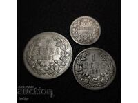 50 стотинки, 1 лев и 2 лева 1891