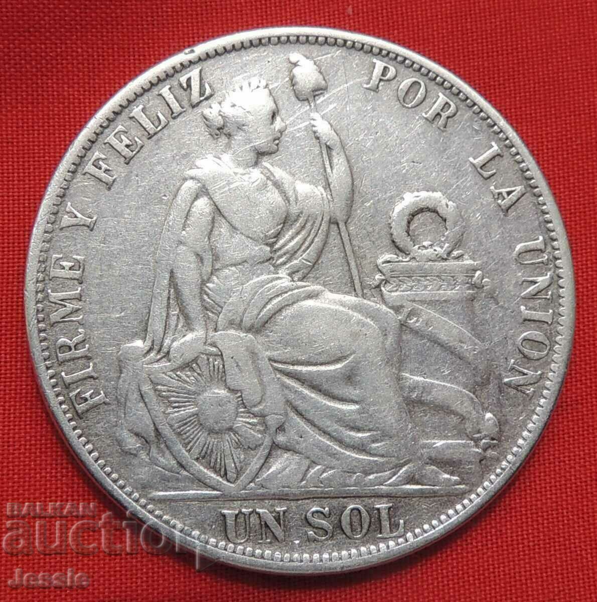1 Sol 1891 TF Peru silver NO MADE IN CHINA !