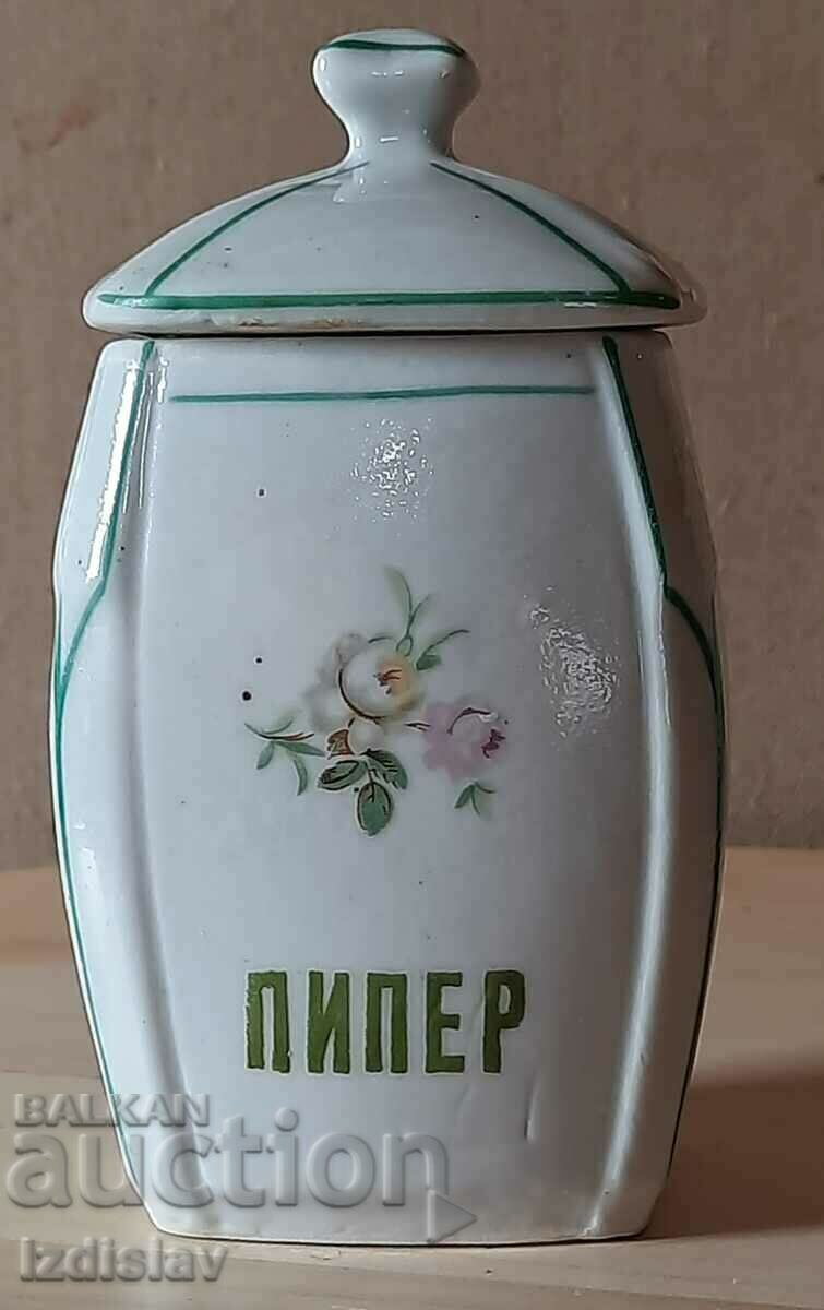 Porcelain pepper pot S.I.P 50 years Porcelain pepper pot S.I.P 50 years