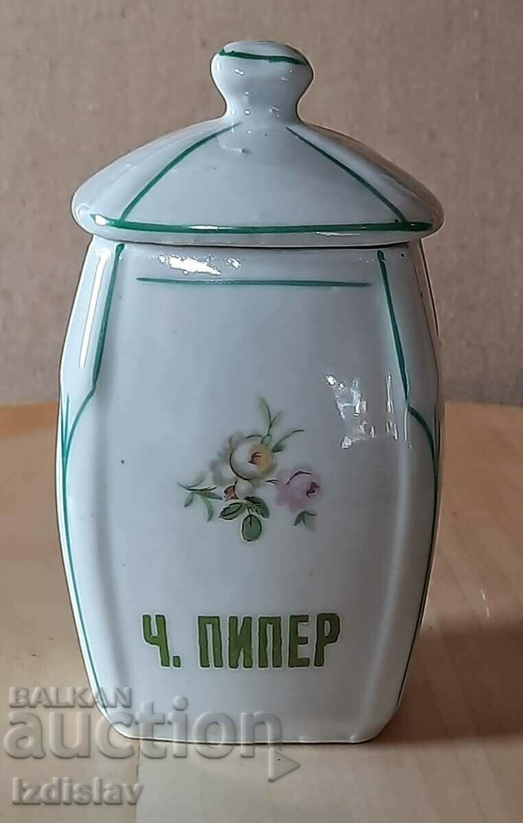 Porcelain pepper pot S.I.P 50 years