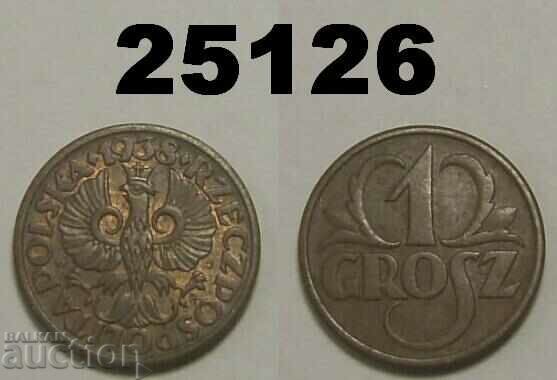 Poland 1 grosz 1938