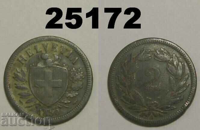 Switzerland 2 rapen 1850