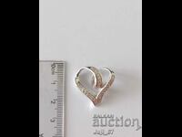 New silver heart locket with zircon stones