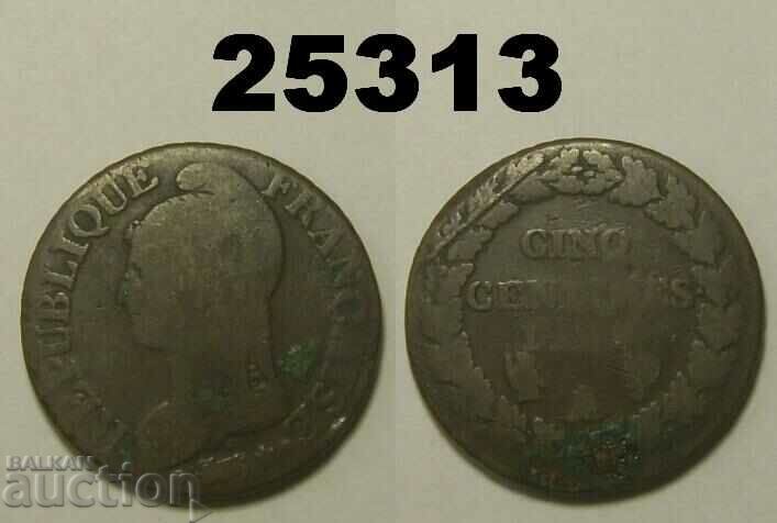 Franța 5 centimes 1790s