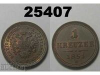 Австрия 1 кройцер 1851 A