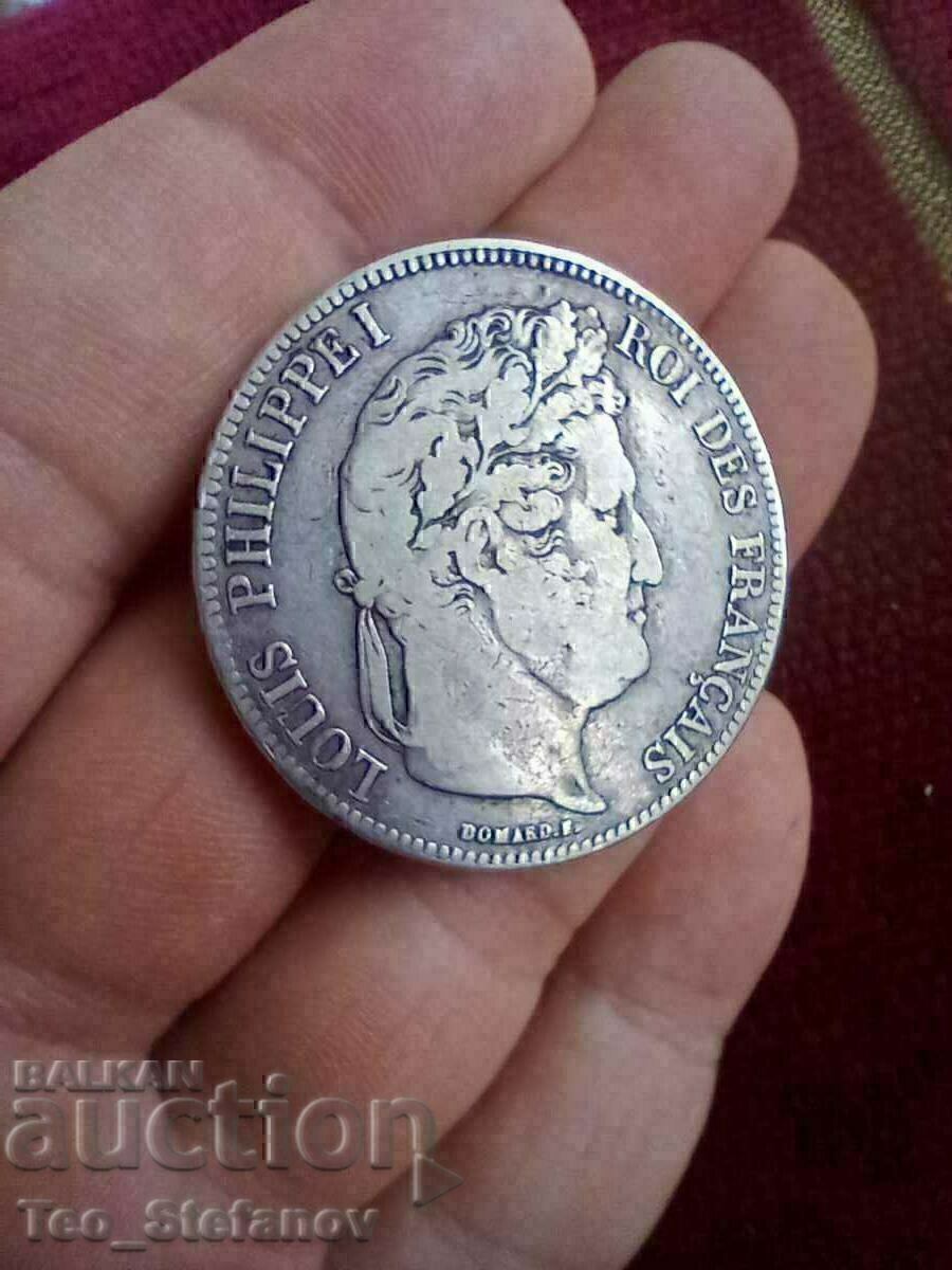 5 франка 1834 Франция сребро с цена € 71.00 | 138.86 лв.