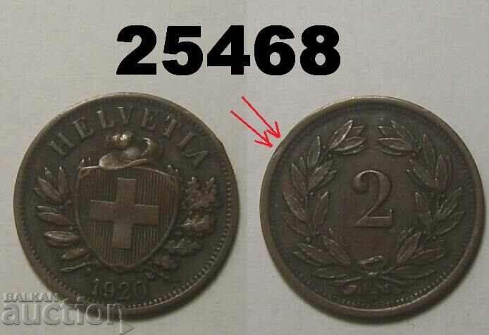 Note Switzerland 2 rapen 1920 Rare