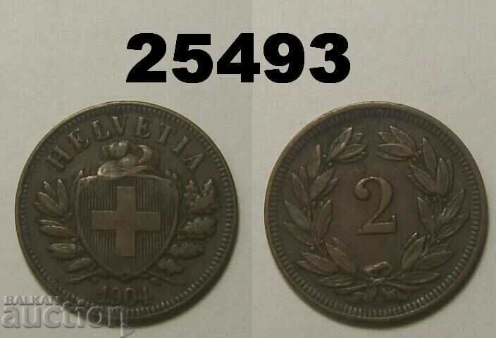 Switzerland 2 rapen 1904 Rare
