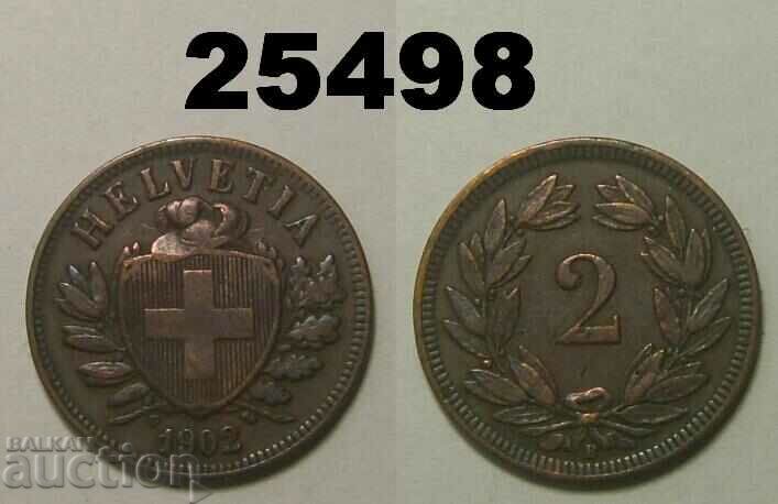 Switzerland 2 rapen 1902 Rare
