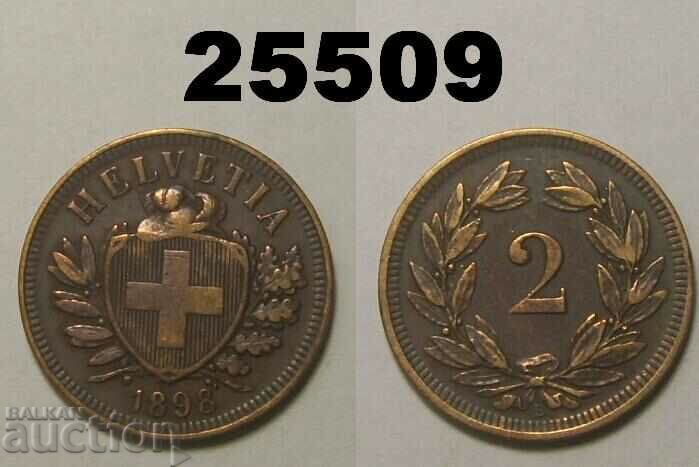 Switzerland 2 rapen 1898 Rare