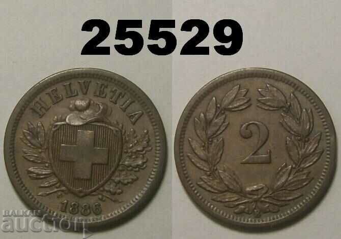 Switzerland 2 rapen 1886
