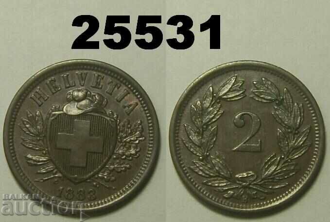 Switzerland 2 rapen 1883