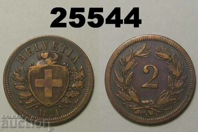 Elveția 2 rapen 1851