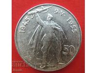 50 de coroane 1945 - 1955 Cehoslovacia (10 ani de eliberare)