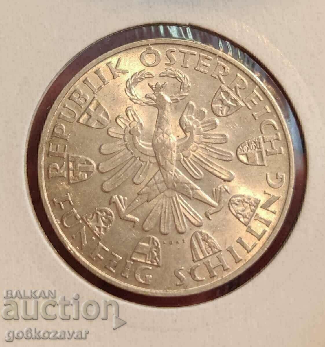 Австрия 25 шилинга 1959г Сребро UNC с цена € 36.00 | 70.41 лв.