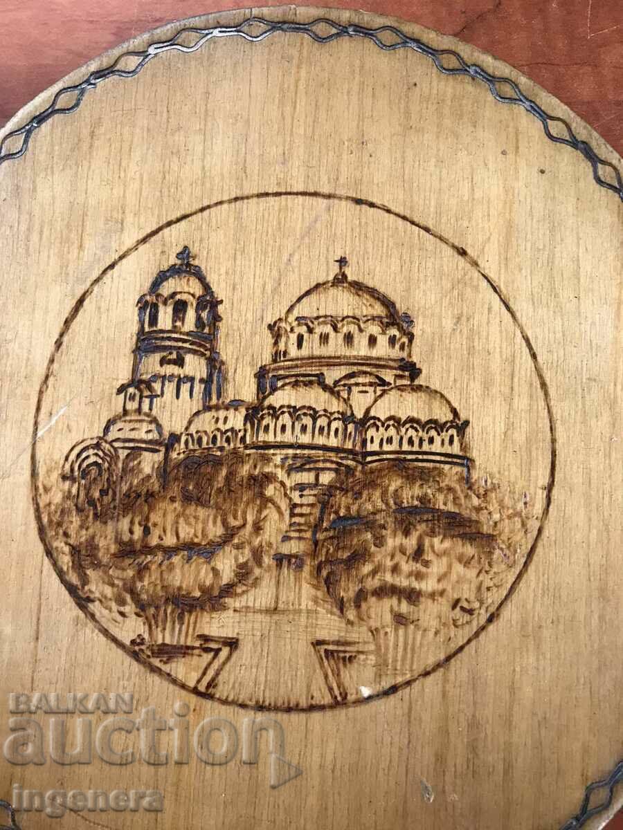 Auction PANEL WOOD PYROGRAPHY SOFIA ALEXANDER NEVSKY Auction PANEL WOOD PYROGRAPHY SOFIA ALEXANDER NEVSKY