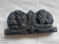 WOOD CARVING - LIONS - DRAGONS - BOX