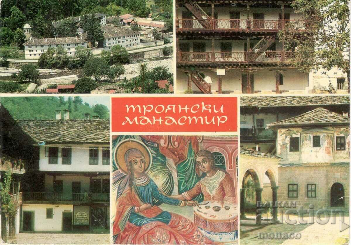 Old postcard - Troyan, Troyan monastery - mix