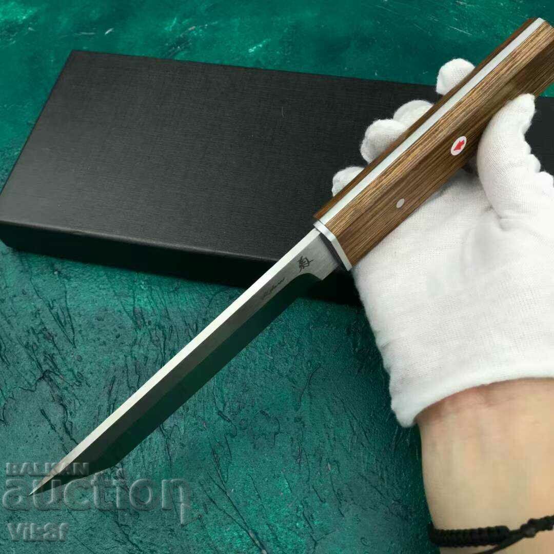 High class Japanese TANTO knife KIBU JP06 WOOD, Steel D2, HRC - 5