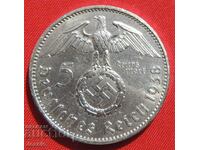 5 Reichsmarks 1938 A Germany silver