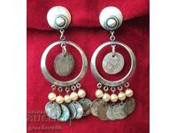 Renaissance earrings with Turkish akchetas, costume