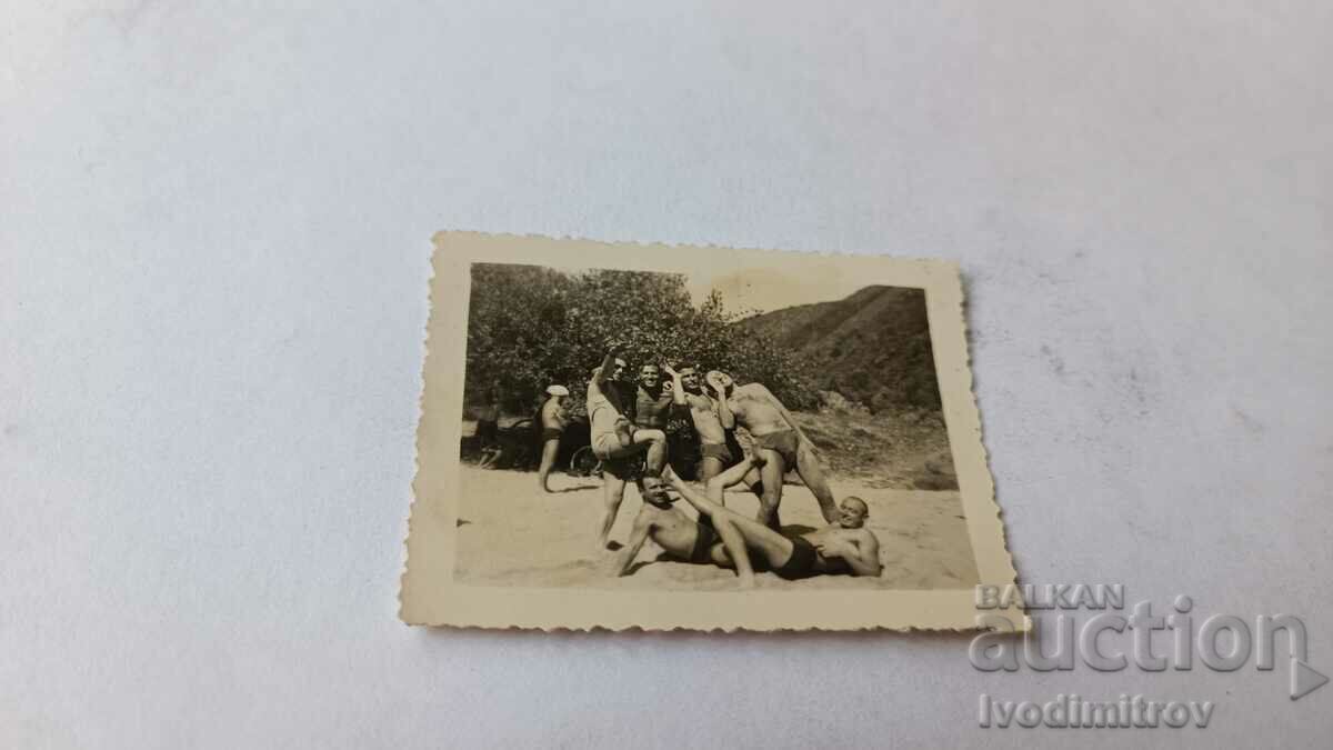 Photo Young Men on Diplomatic Beach 1933