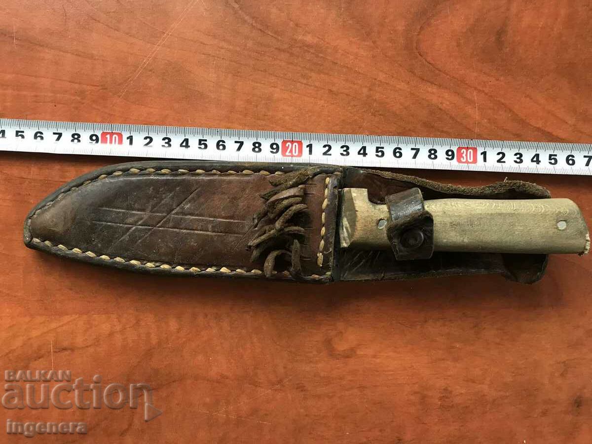 Auction KNIFE BLADE WITH LEATHER CANIA ORNAMENTS Auction KNIFE BLADE WITH LEATHER CANIA ORNAMENTS