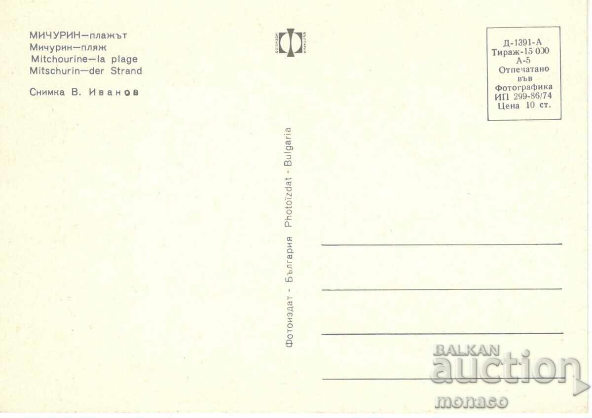 Old Postcard - Michurin, The Beach with price 0.80 BGN | € 0.41 Old Postcard - Michurin, The Beach with price 0.80 BGN | € 0.41