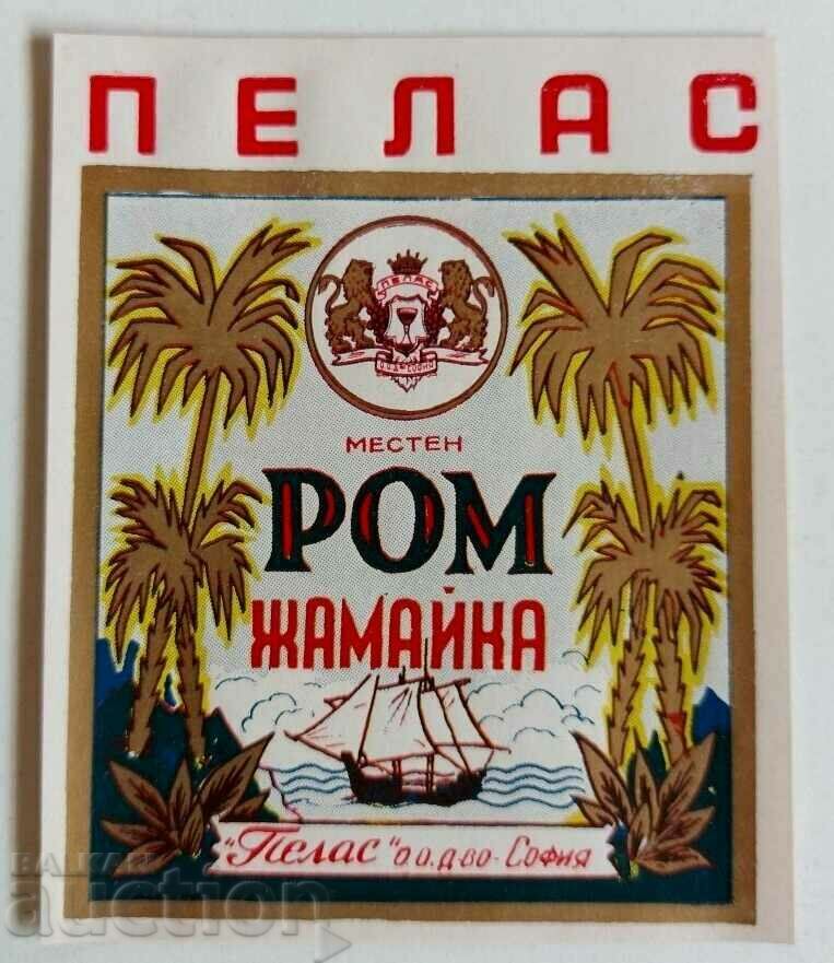 1940 RUM JAMAICA PELLAS ROYAL LABEL STICLA DE ALCOOL